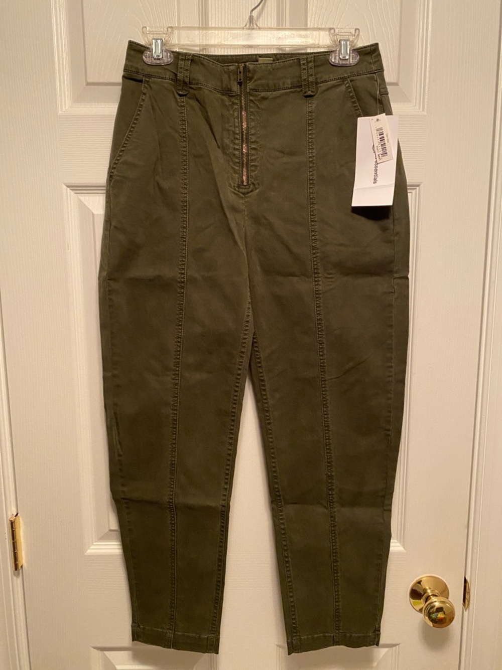 Amazon Essentials Dark Olive Chino Utility Pants with Front Zipper…
